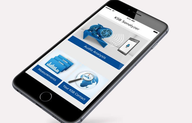 The KSB Sonolyzer mobile app allows users to analyse the efficiency of fixed-speed pumps with asynchronous motors in just 20 seconds.Photo by KSB Aktiengesellschaft
